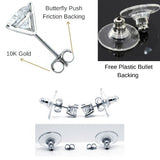 0.15 CT 0.30 CT 0.35 CT Solitaire 14k Beautiful Clear White Gold Diamond Sparkling Stud Earrings Perfect Size (KLMN,I3/I4) Martini Setting