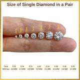 0.15 CT 0.30 CT 0.35 CT Solitaire 14k Beautiful Clear White Gold Diamond Sparkling Stud Earrings Perfect Size (KLMN,I3/I4) Martini Setting