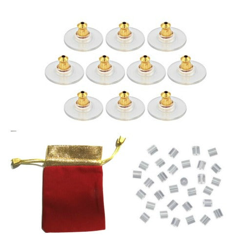 10 Pairs of Bullet Clutch Golden Plastic Earring Backs with